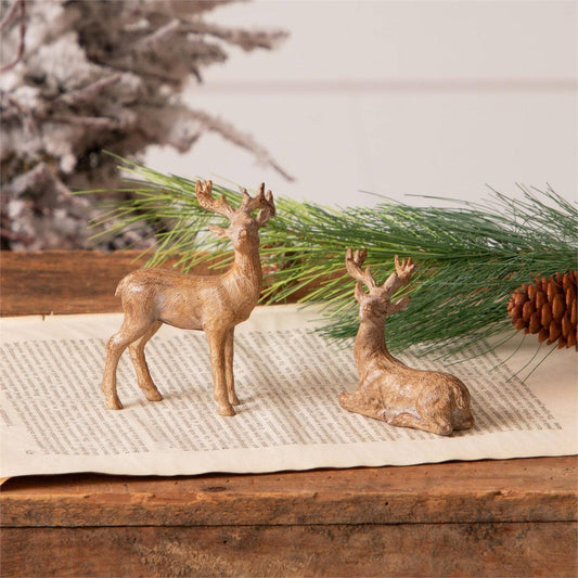 Mini Deer Figurines (Set Of 02)