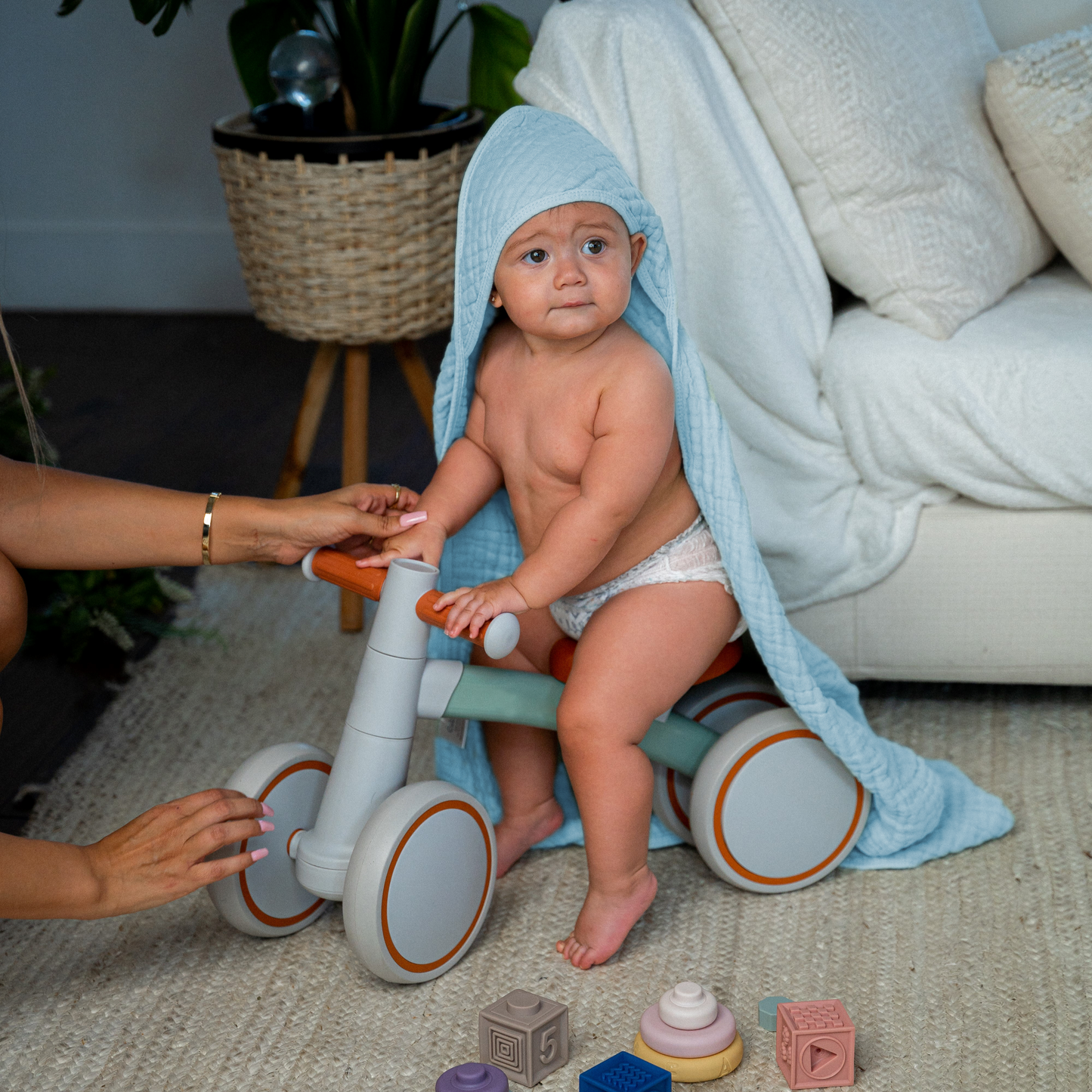 Baby Hooded 9 Layer Muslin Cotton Towel for Kids: White / Pack of 1