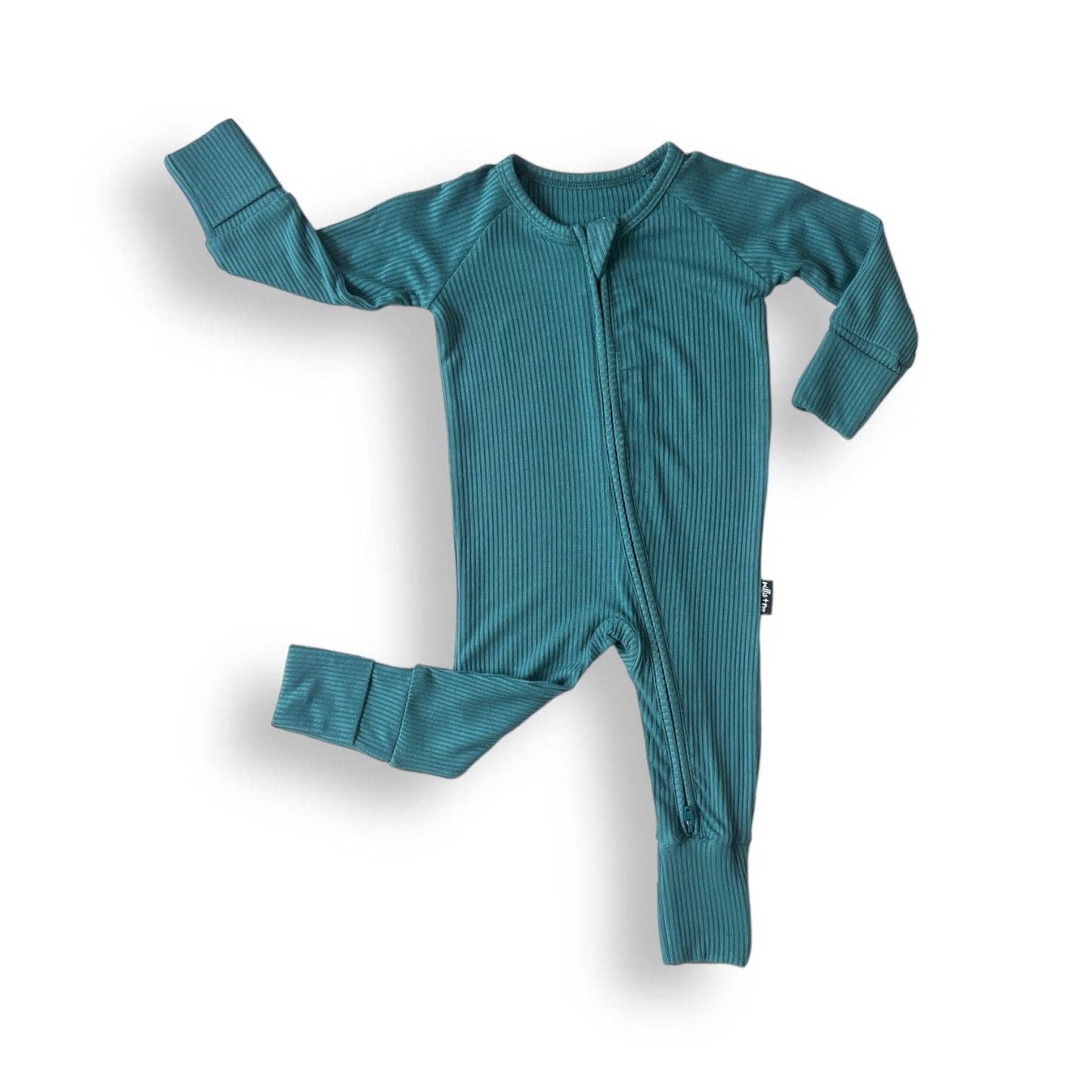 ZIP ROMPER - Peacock Ribbed: 6/12m