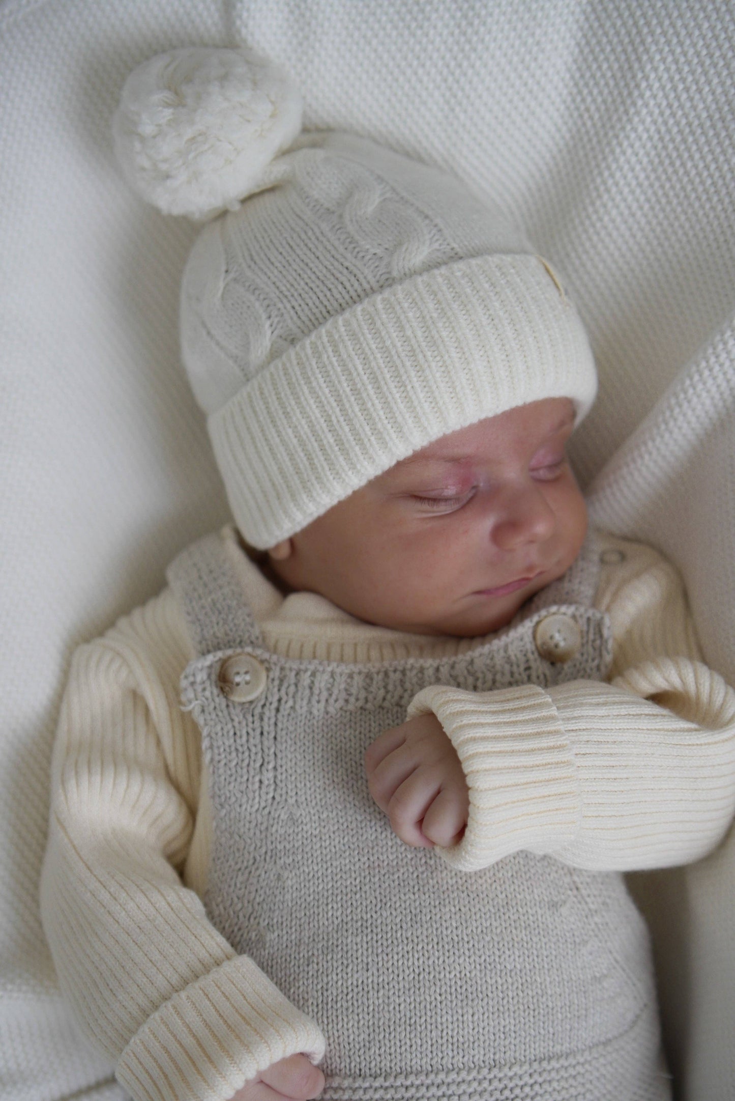 Luna + Luca Natural Knit Overalls: Natural / 6-12m