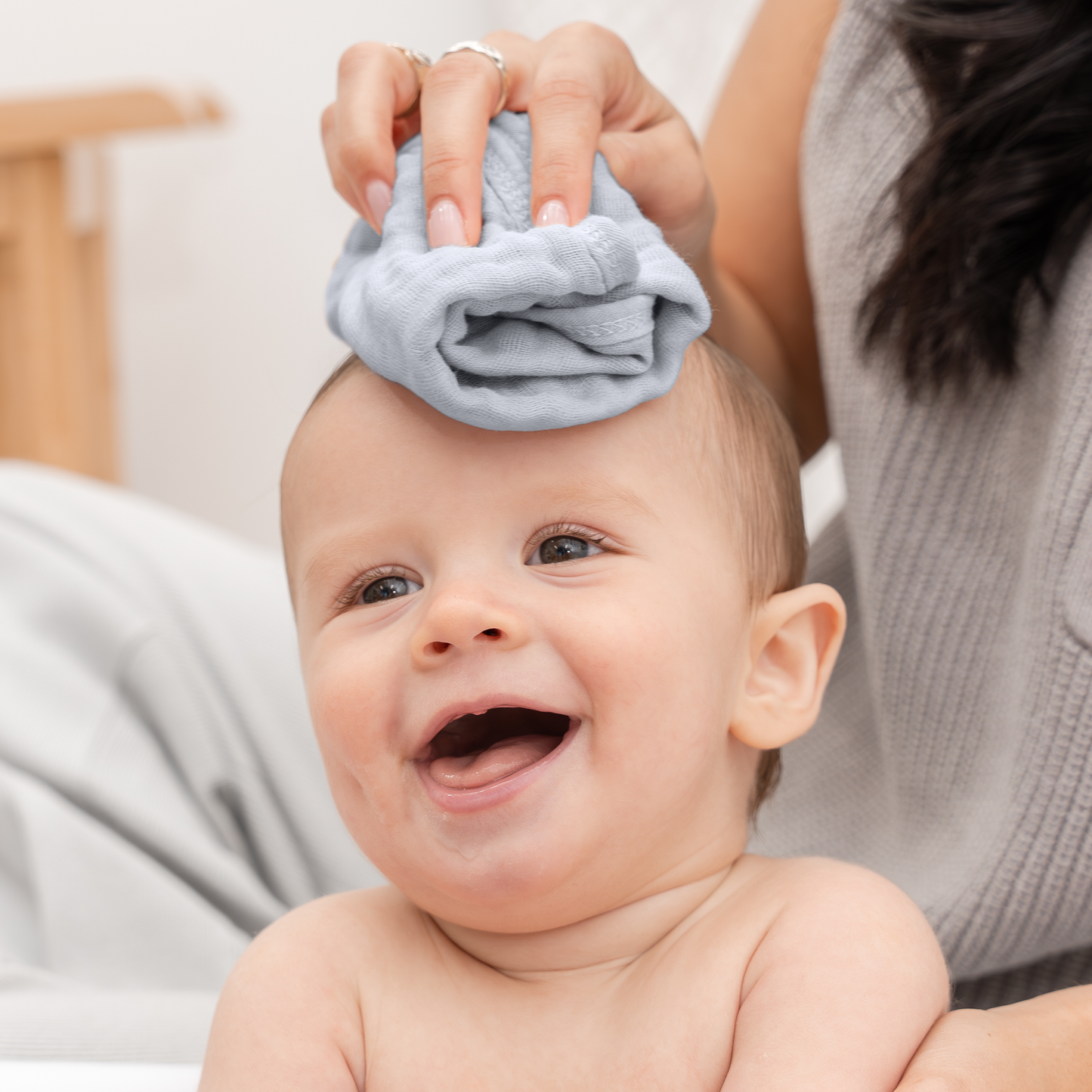 Baby Washcloths 100% Muslin Cotton by Comfy Cubs: White / 6-Pack 10”X10”