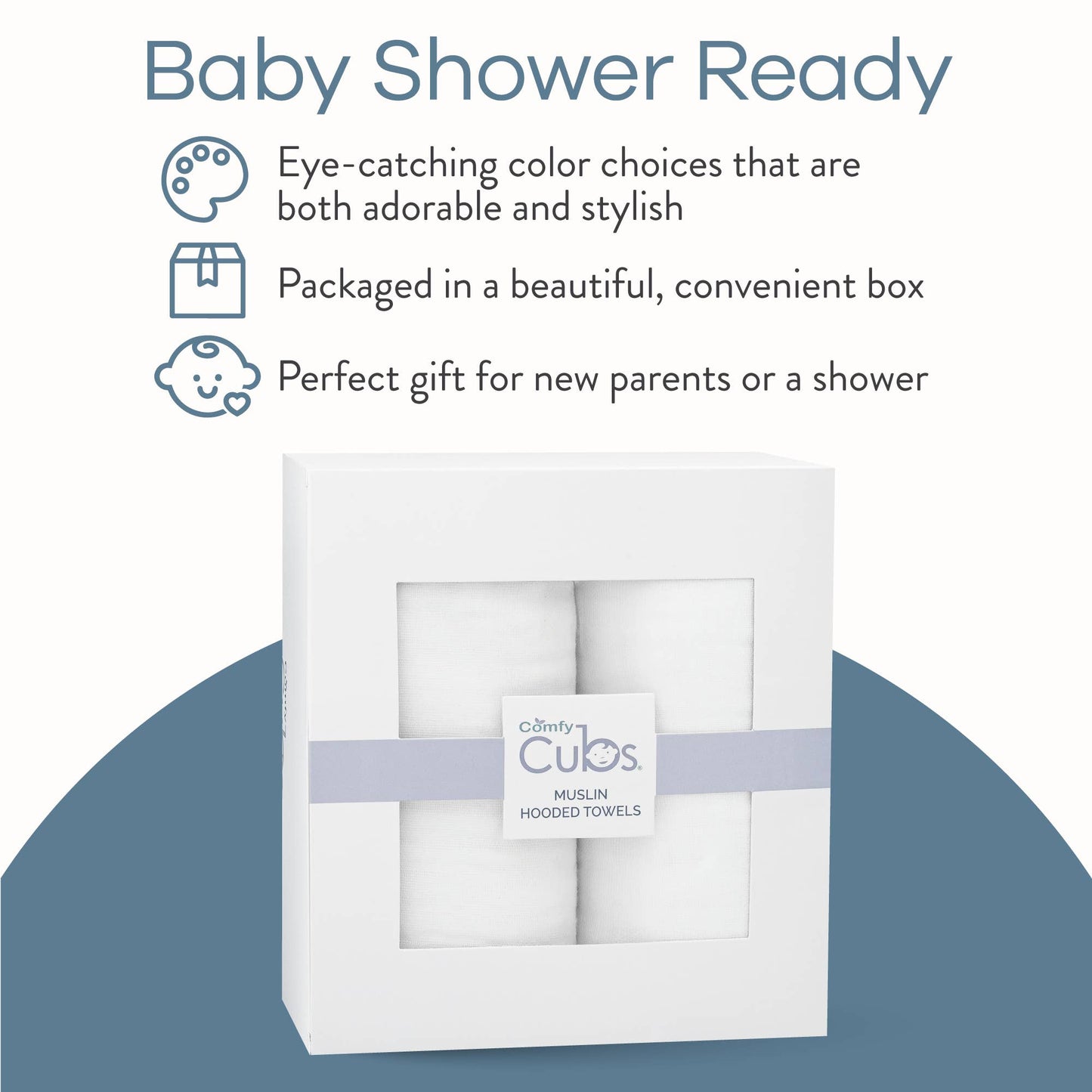 Baby Hooded 9 Layer Muslin Cotton Towel for Kids: White / Pack of 1