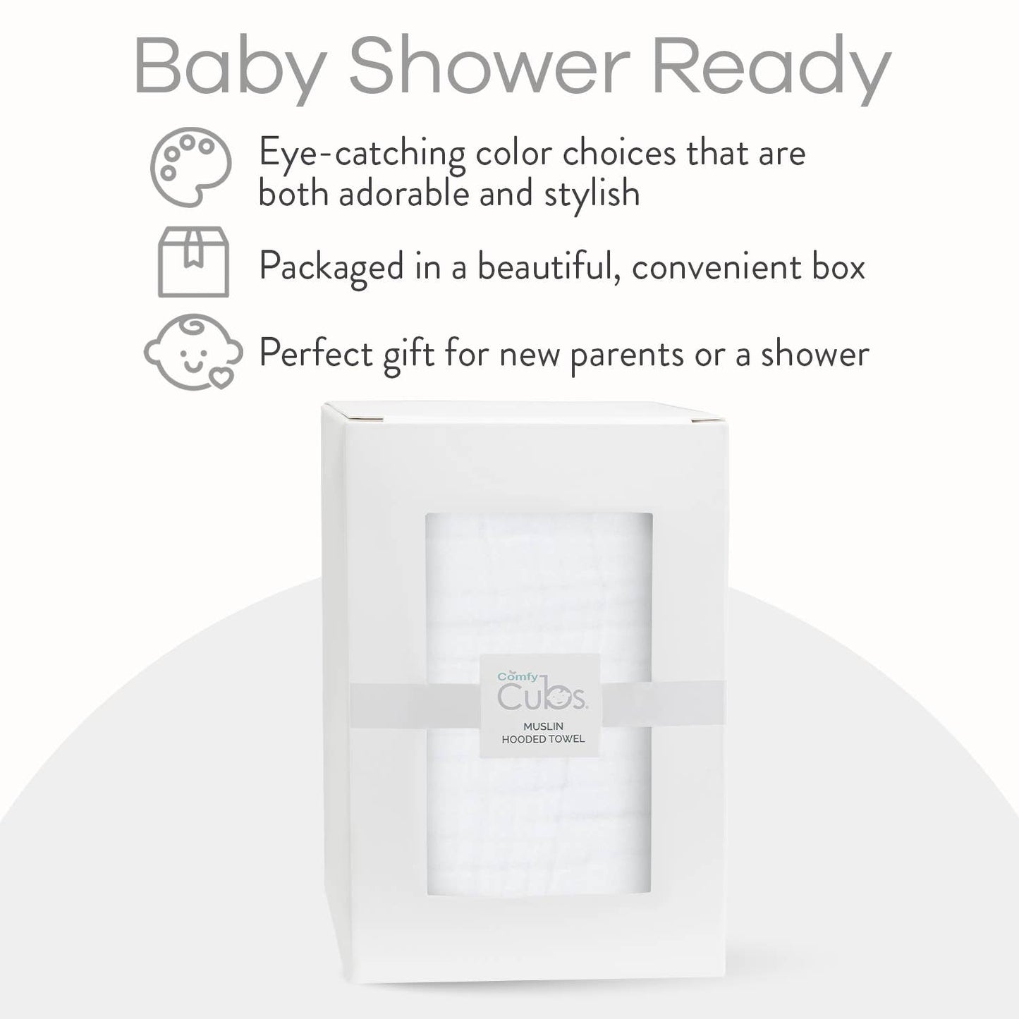 Baby Hooded 9 Layer Muslin Cotton Towel for Kids: White / Pack of 1