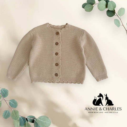 Annie & Charles® CHIARA knit jacket: Beige / 2-3 Y