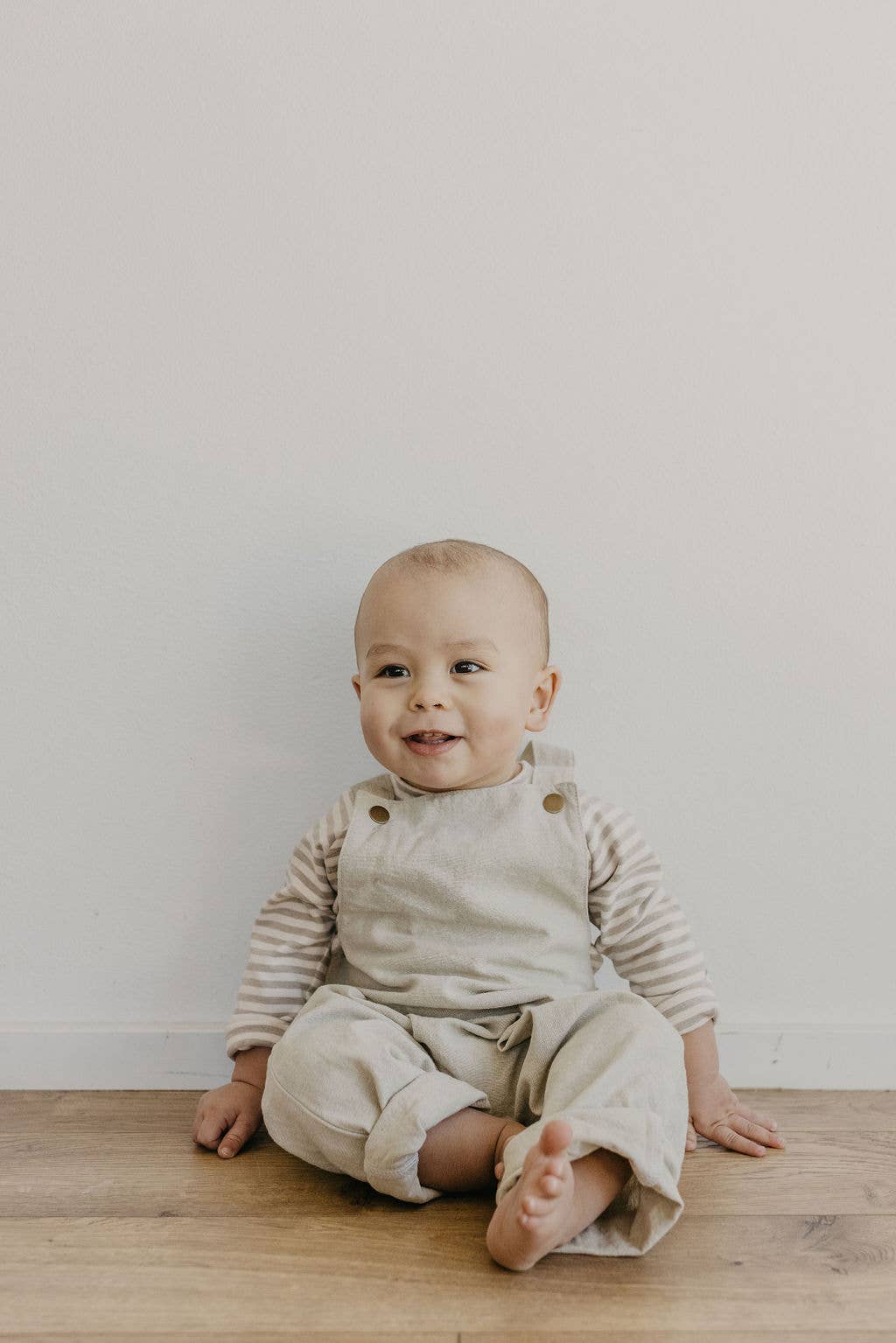 Baby And Children's Linen Harem Romper Pants: Nutmeg / 0-3M