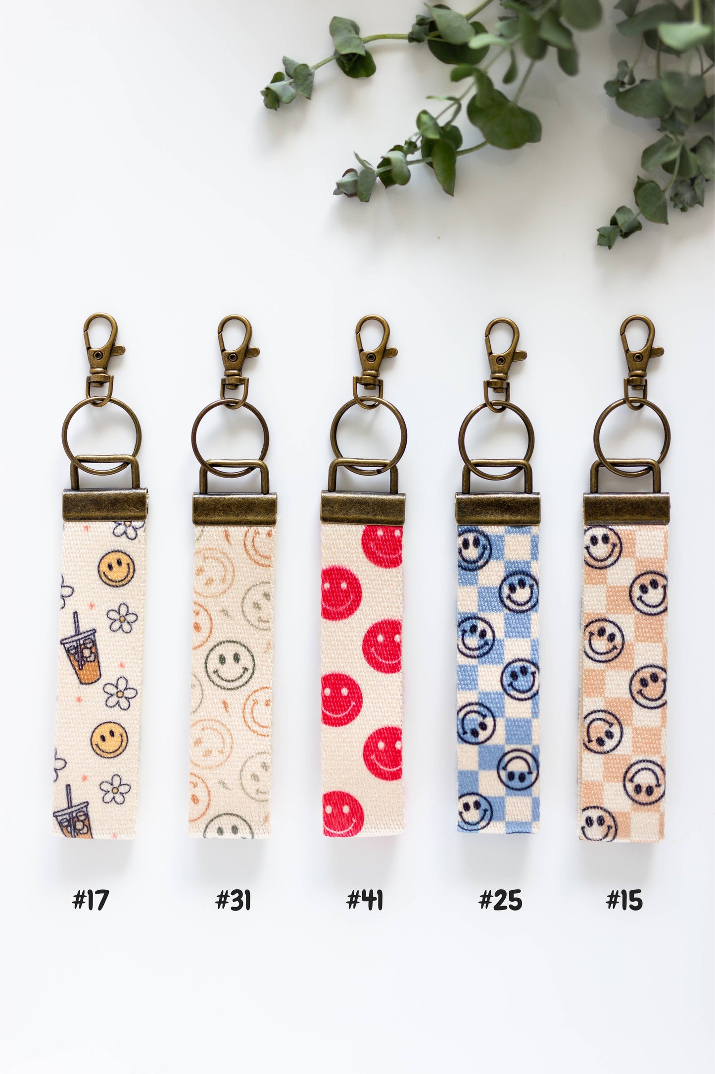 Canvas Wrist Keychain Lanyard, Custom Lanyard, Key Fob Wrist: #6 Colorful Checker / 1.25 Inches Wide (size pictured)