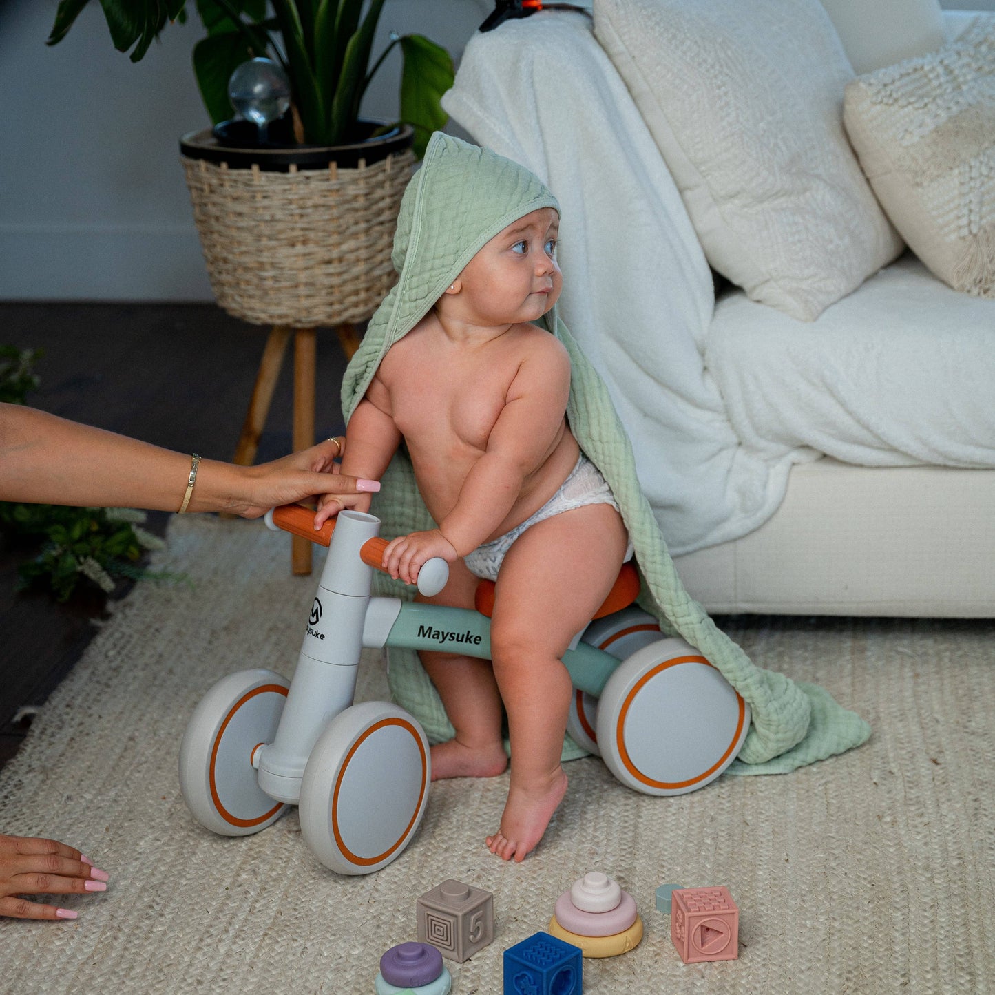 Baby Hooded 9 Layer Muslin Cotton Towel for Kids: White / Pack of 1