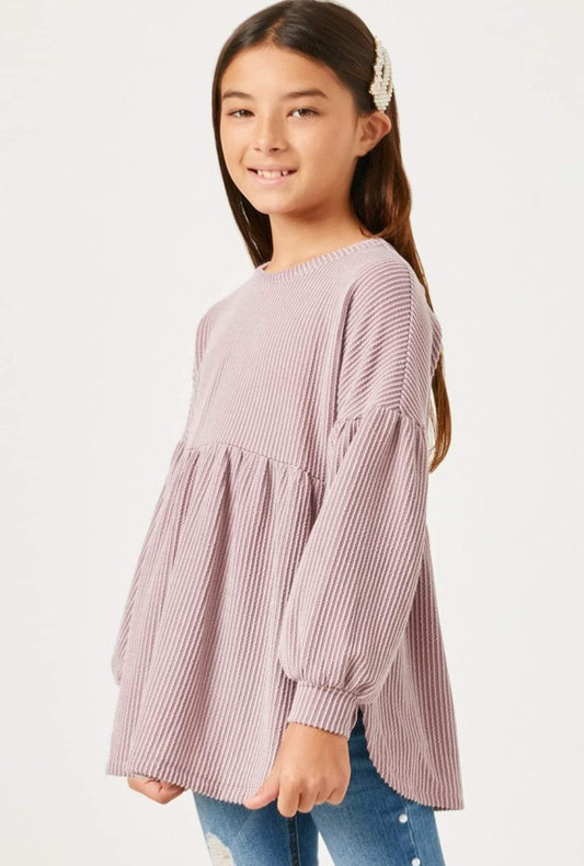 Mauve Long Sleeve Blouse- Kids