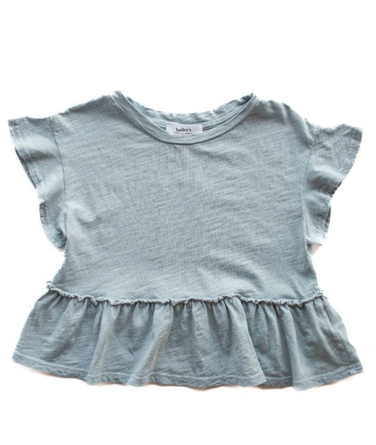 Babydoll Top- Dusty Blue