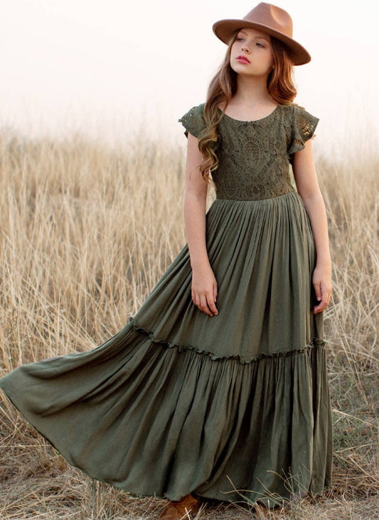 Mace Dress- Olive