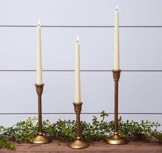 Antique Gold Iron Candle Sticks