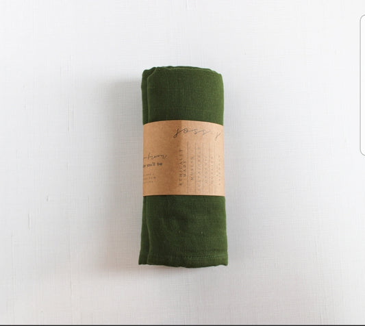 Hunter Green Muslin Swaddle