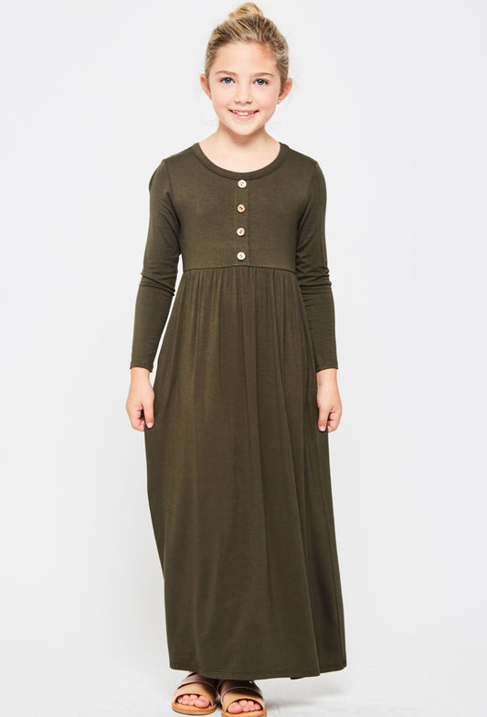 Olive Maxi Dress- kids