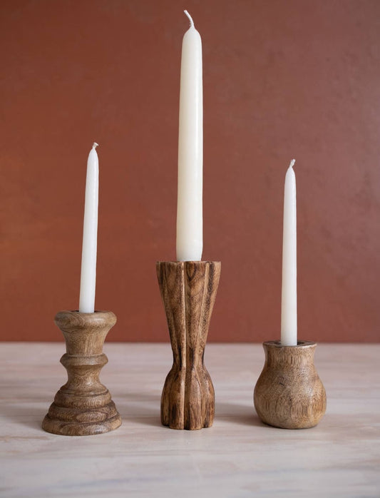 Wooden Taper Candle Holders