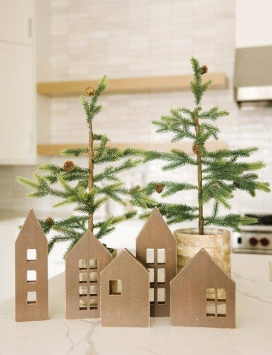 Wooden Houses Set of 5