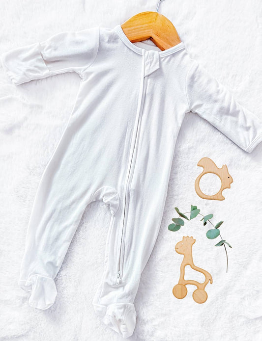 Bamboo Footed Sleeper- White