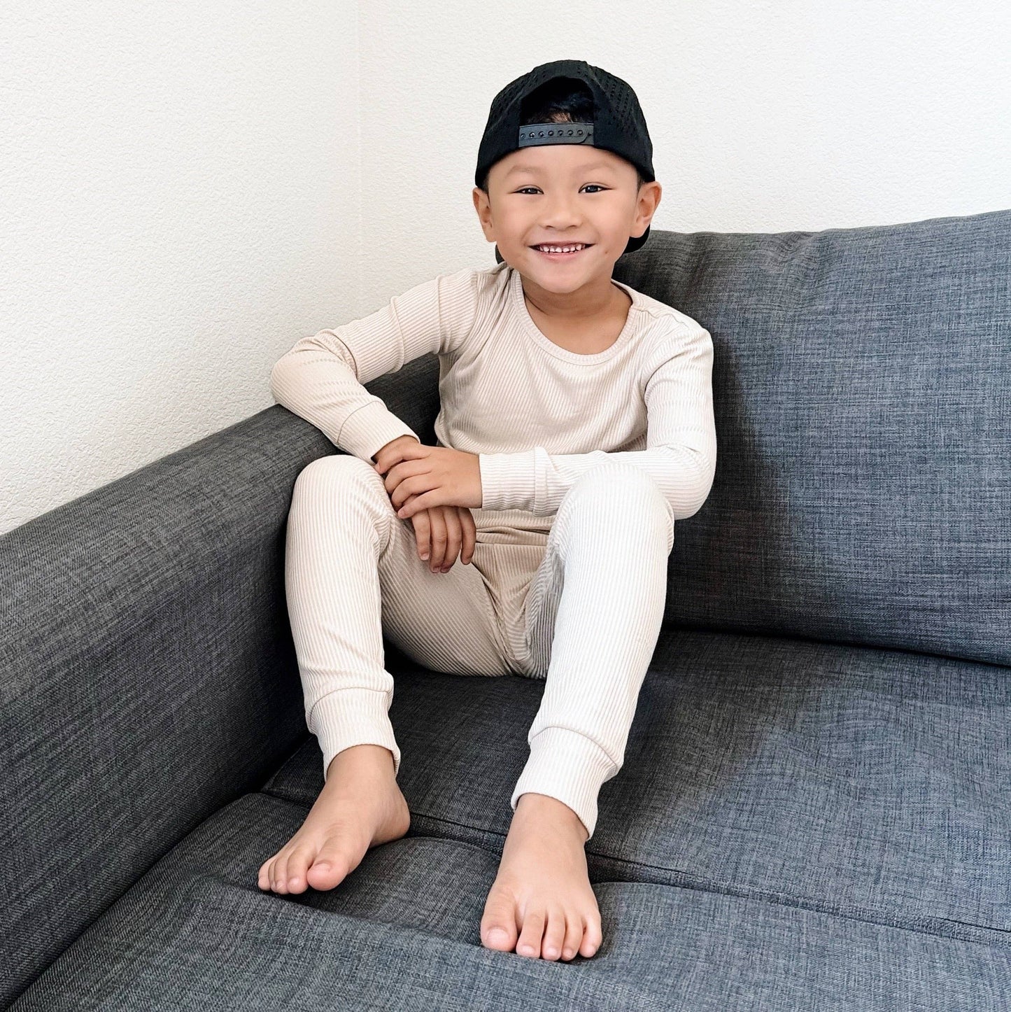 LONG SLEEVE 2 PIECE SETS- Clay Ribbed: 4T
