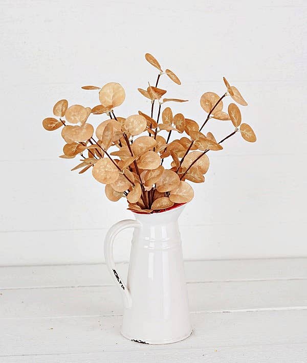 29505- 12in Bush-Foam Silver Dollar Leaves-Beige