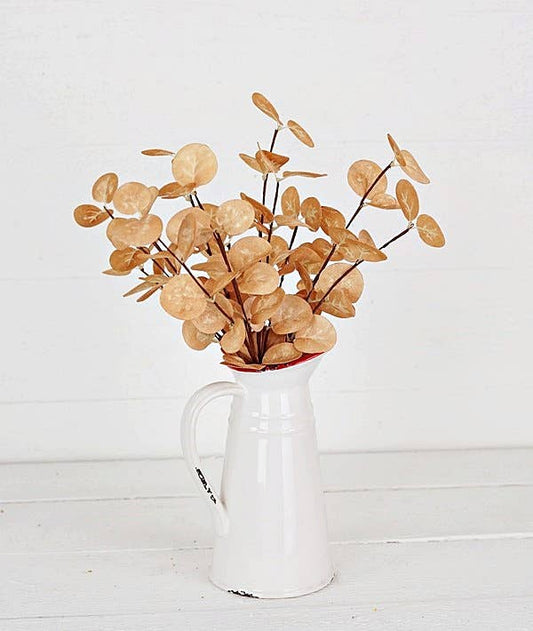 29505- 12in Bush-Foam Silver Dollar Leaves-Beige