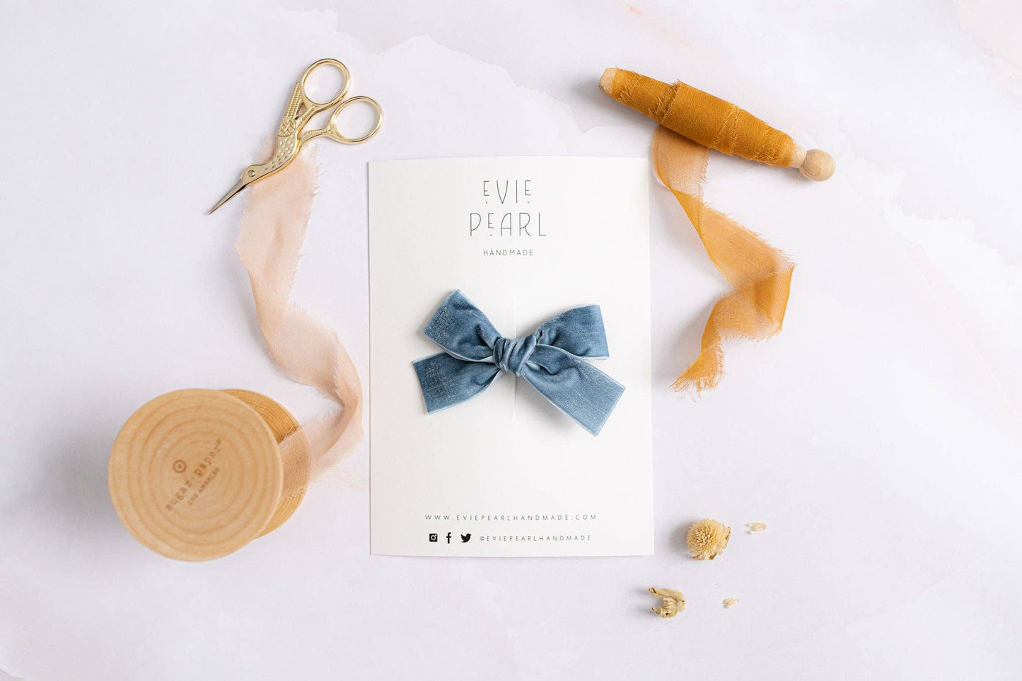 Classic Mini Velvet-Dusty Blue