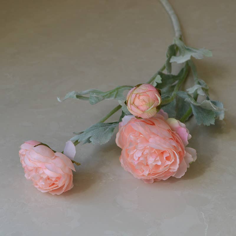 19'' Silk Ranunculus Single Spray Flowers, Spring Ranunculus