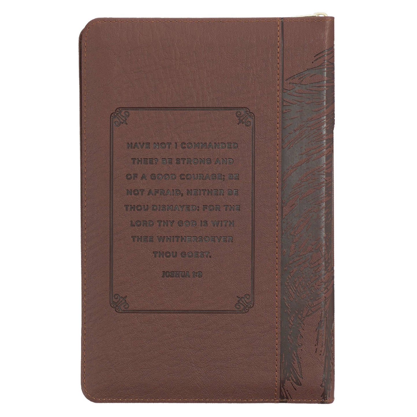 KJV Bible Deluxe Gift Faux Leather, Brown Lion w/zipper