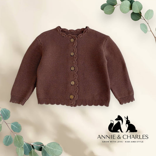 Annie & Charles® CHIARA knit jacket: Brown / 2-3 Y