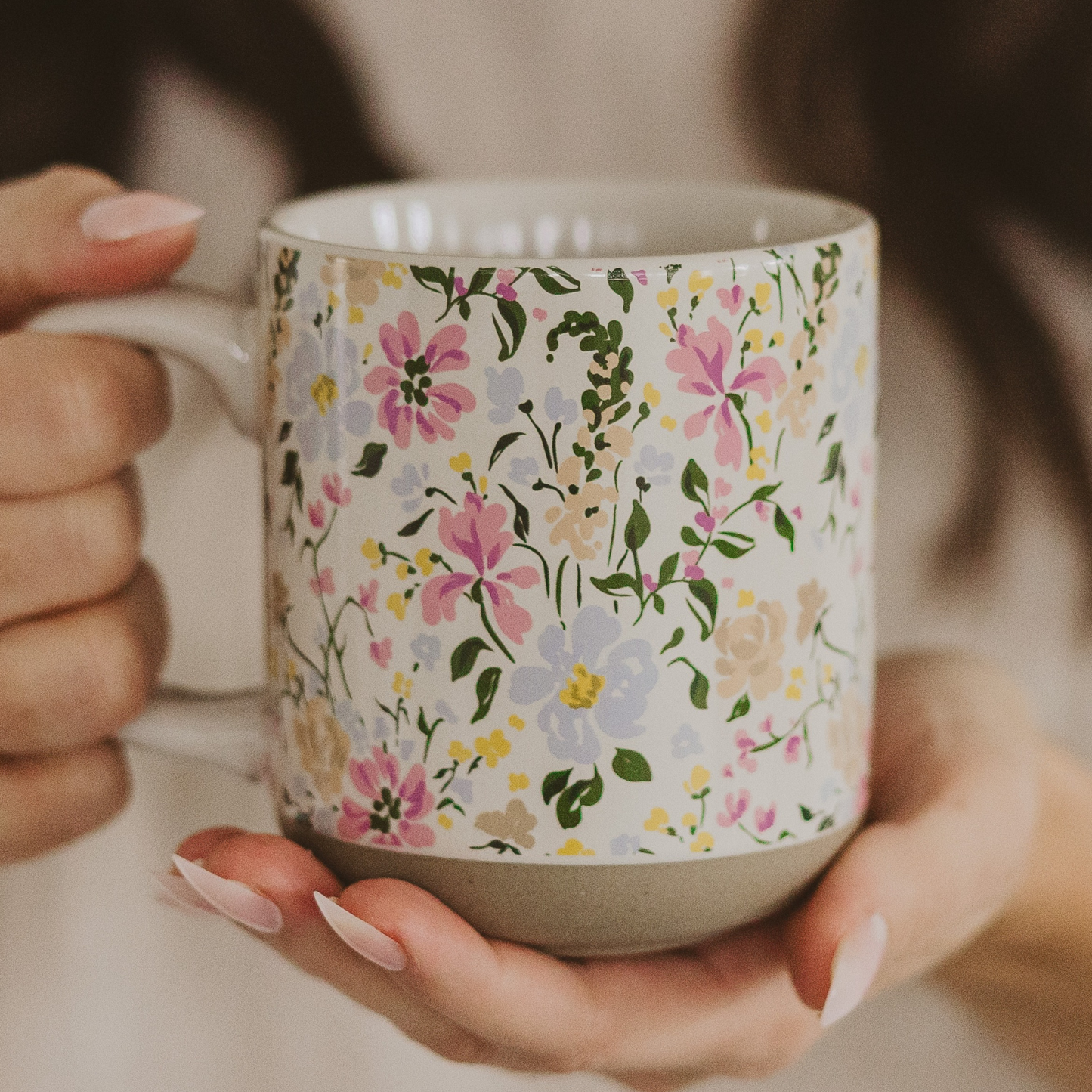 *NEW* Floral Stoneware Coffee Mug - Spring Home Decor