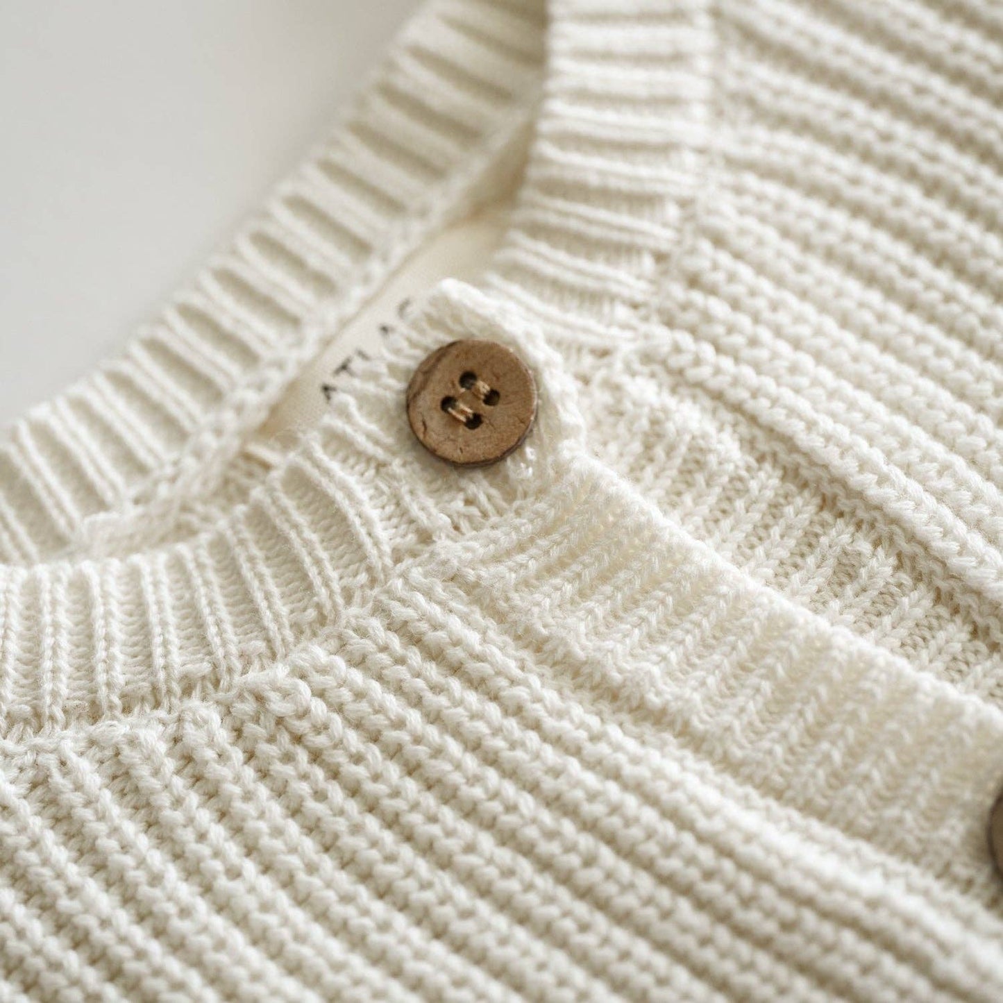 Organic Oversized Knit Cardigan: Coconut Milk / 3-6M