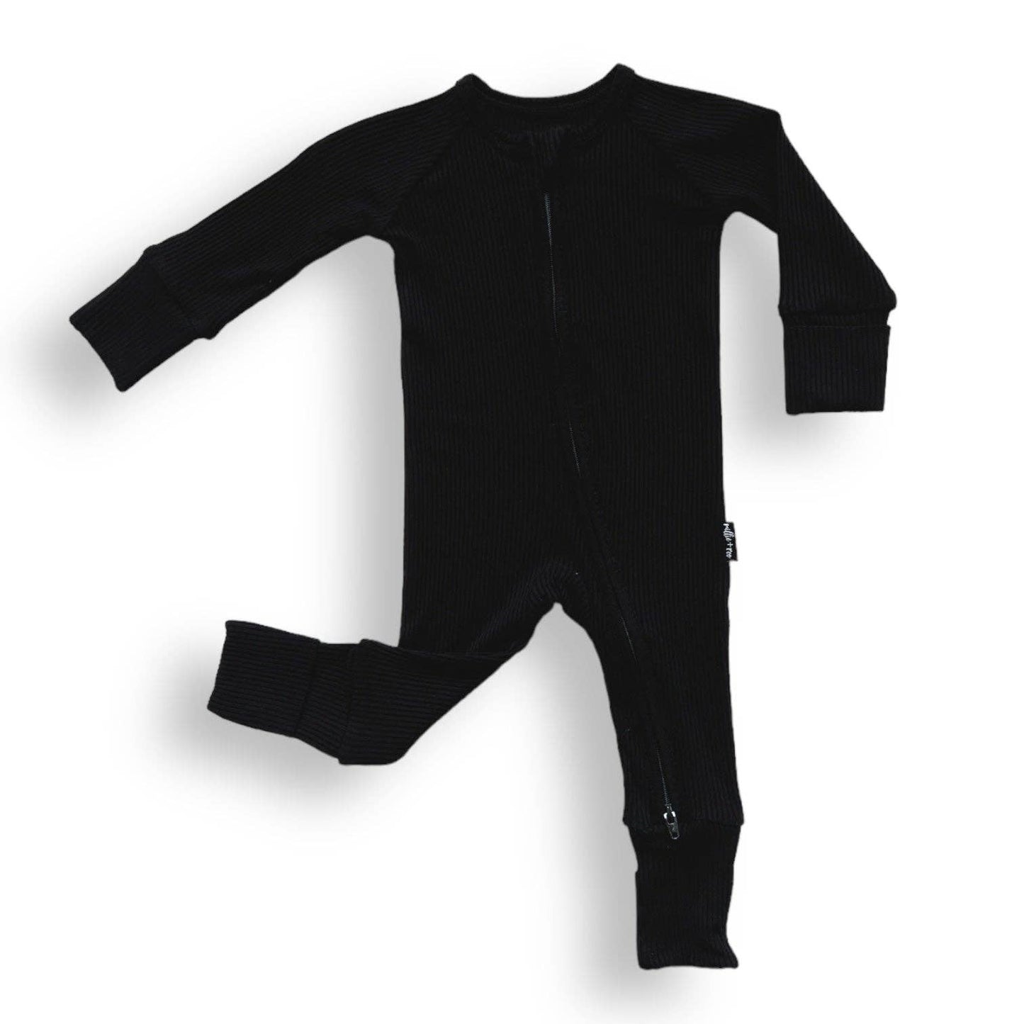 ZIP ROMPER - Midnight Ribbed: 3/6m