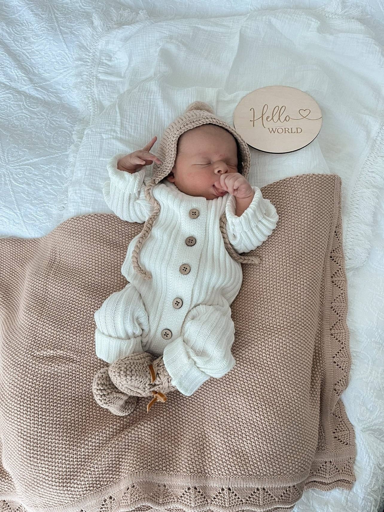 Ribbed Romper  - Milk: Newborn