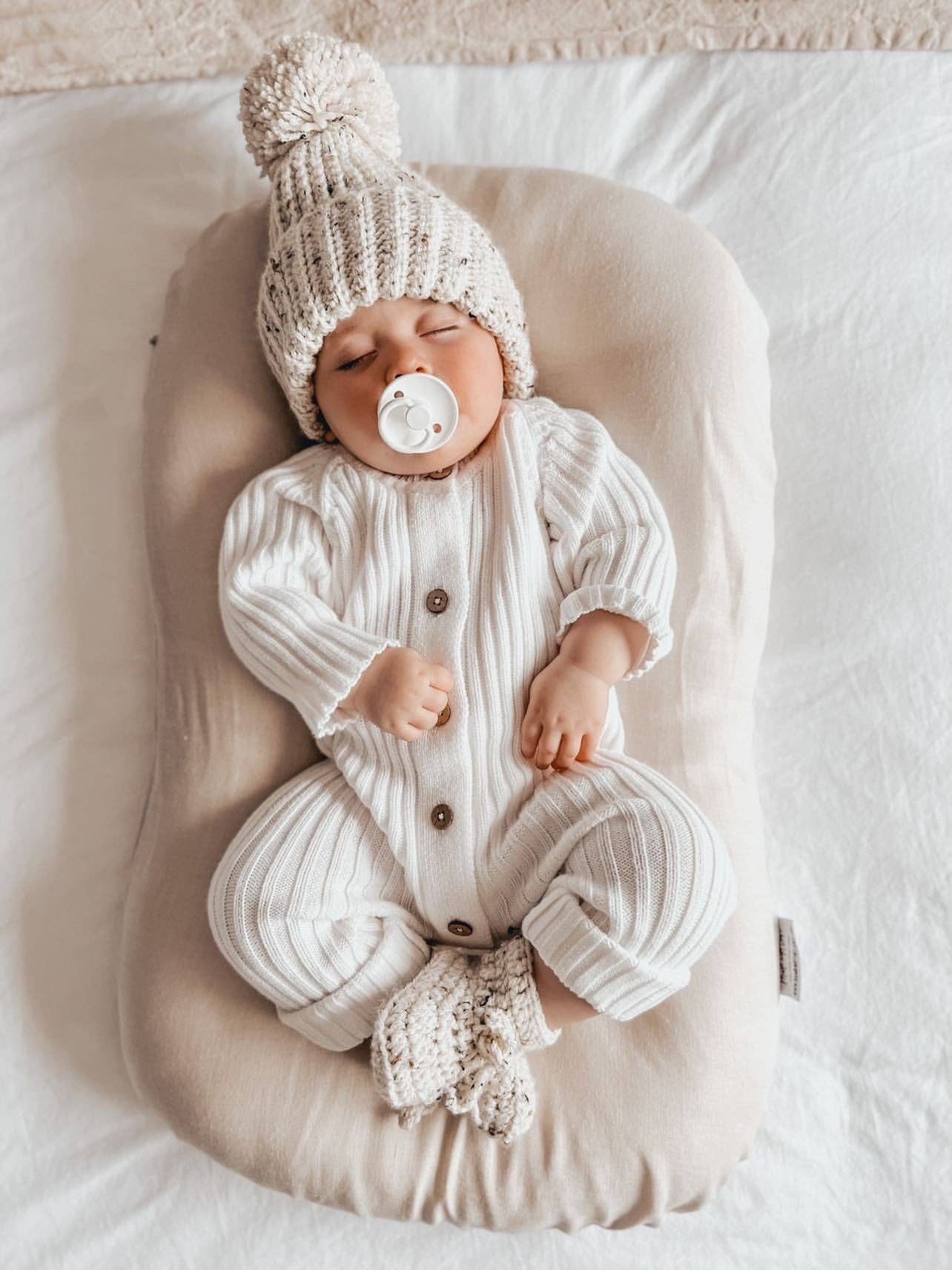 Ribbed Romper  - Milk: Newborn