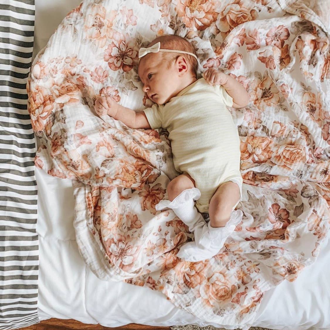 Muslin Swaddle Baby Blanket – Sunset Floral