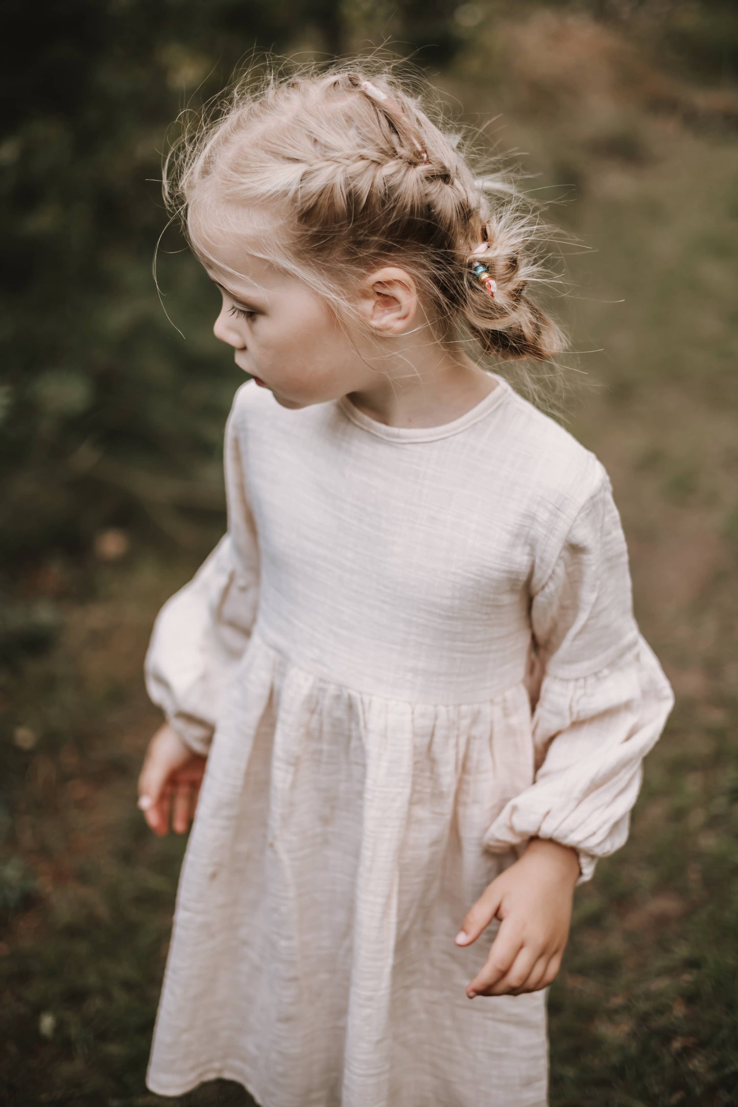 Annie & Charles® organic cotton muslin dress NOAH: Brown / 5-6Y