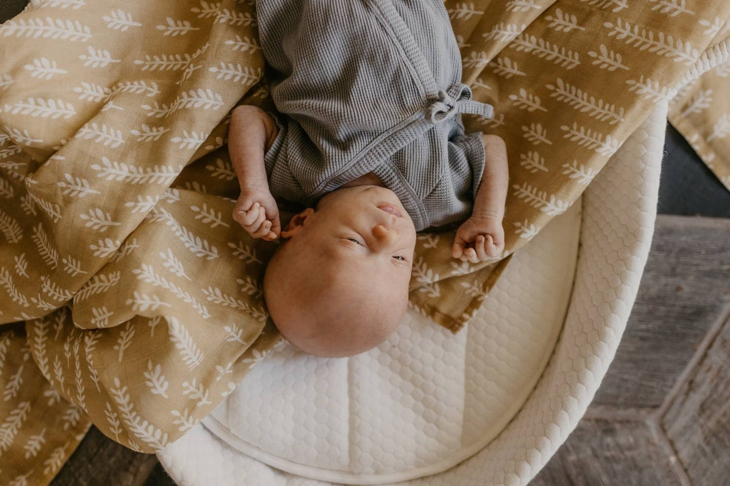 Muslin Swaddle Baby Blanket – Wheat: Maple Sugar