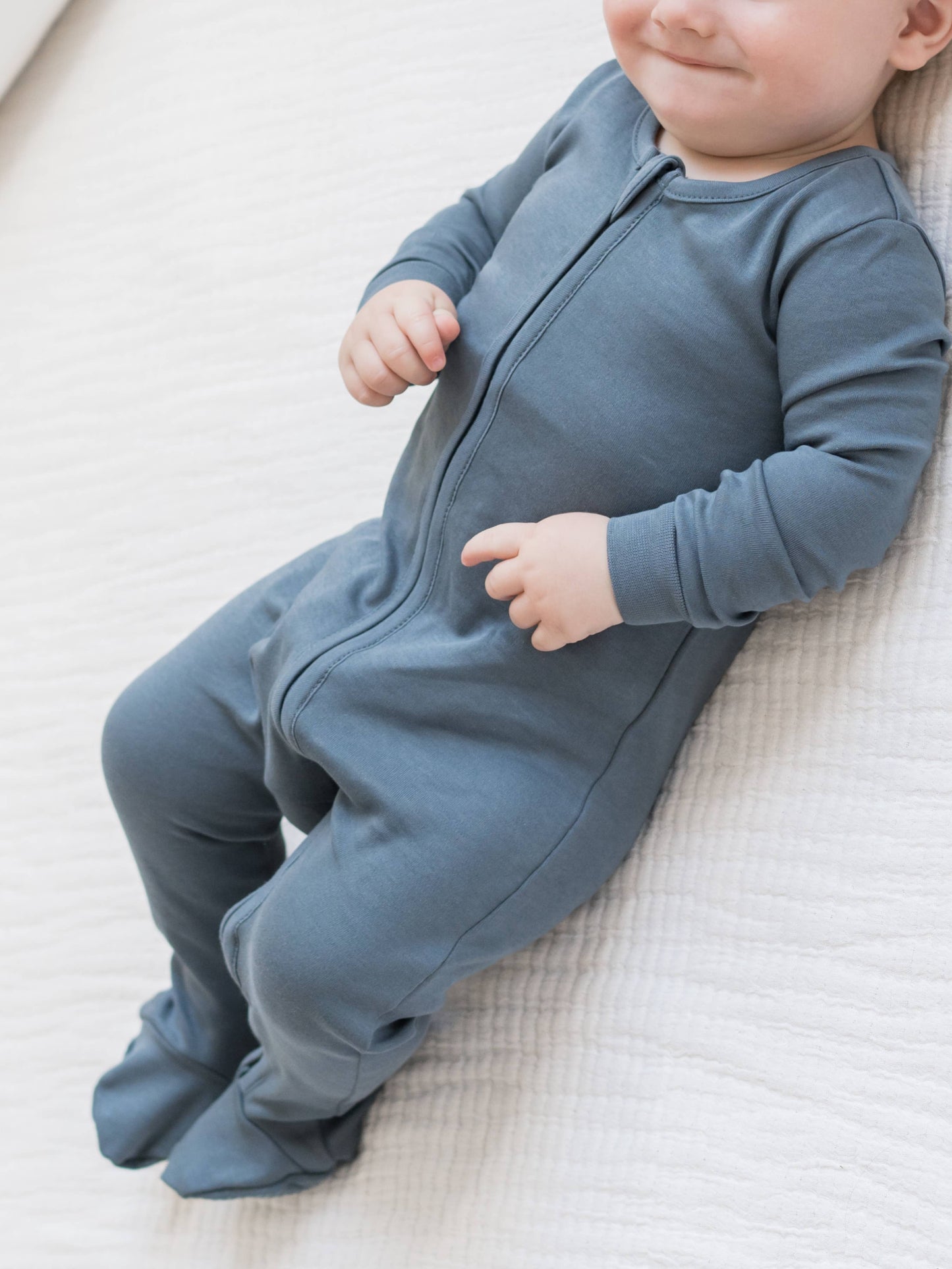 Organic Baby Peyton Zipper Sleeper - Harbor: NB