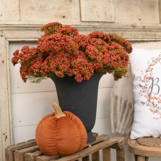 16" ORANGE & RED QUEEN ANNE LACE BUSH