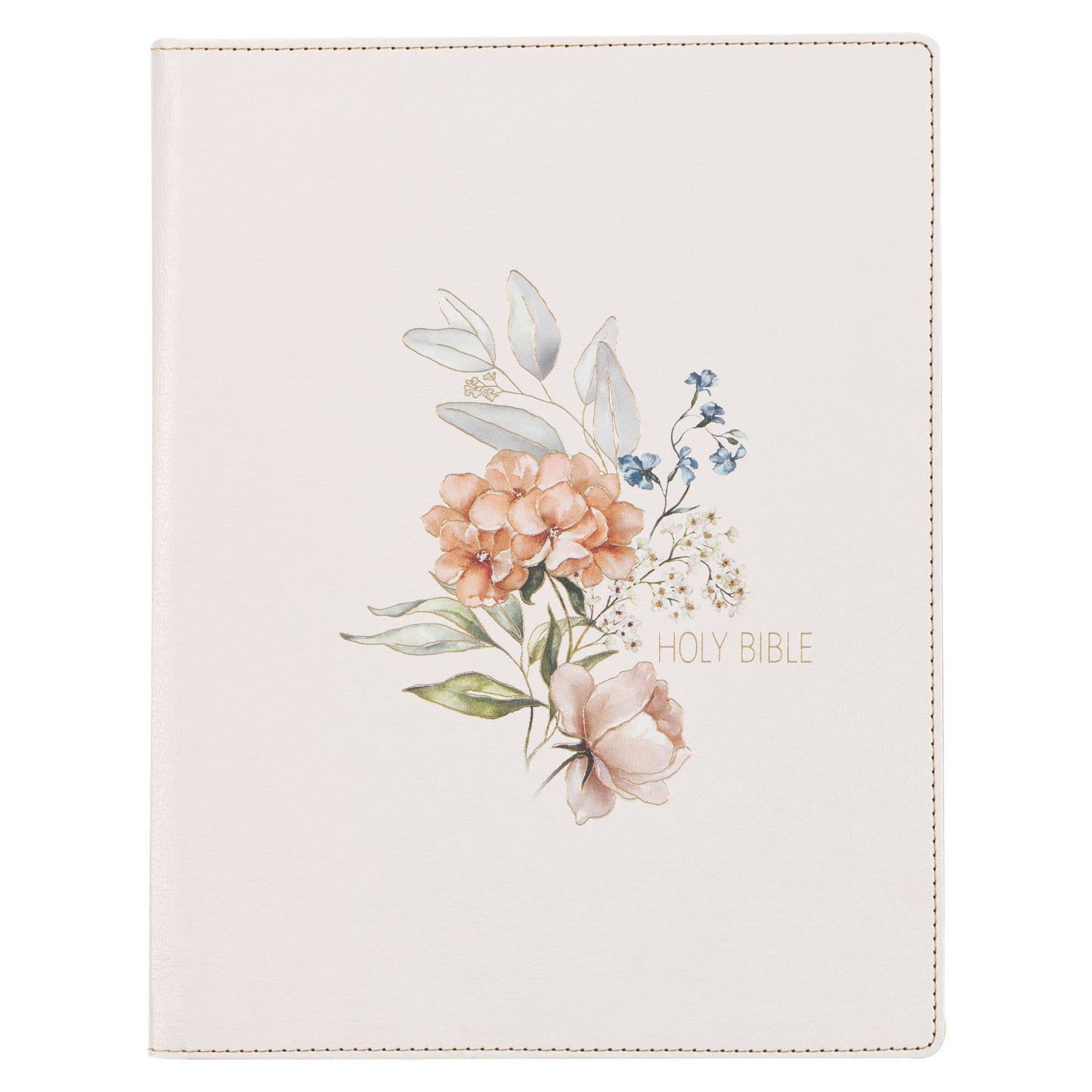 KJV Note-taking Bible LP Faux Leather HC, White Floral