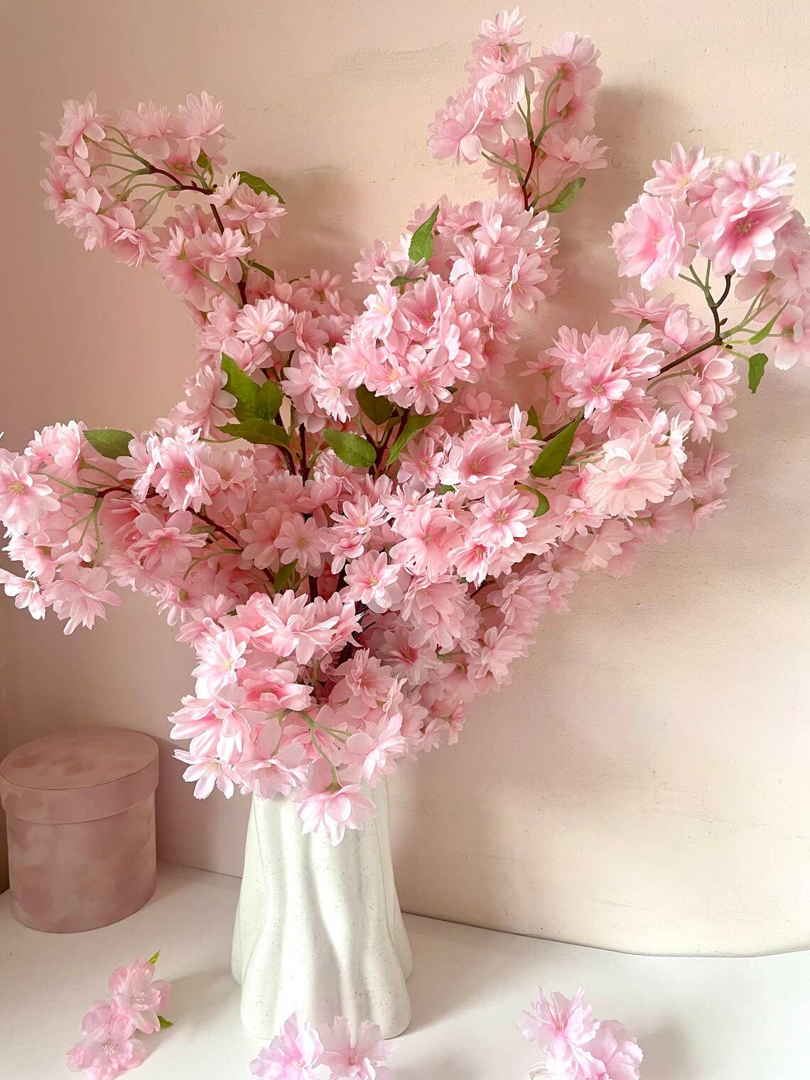 40''T Faux Cherry Blossom Branch, Pink/White/Red/Fuchsia