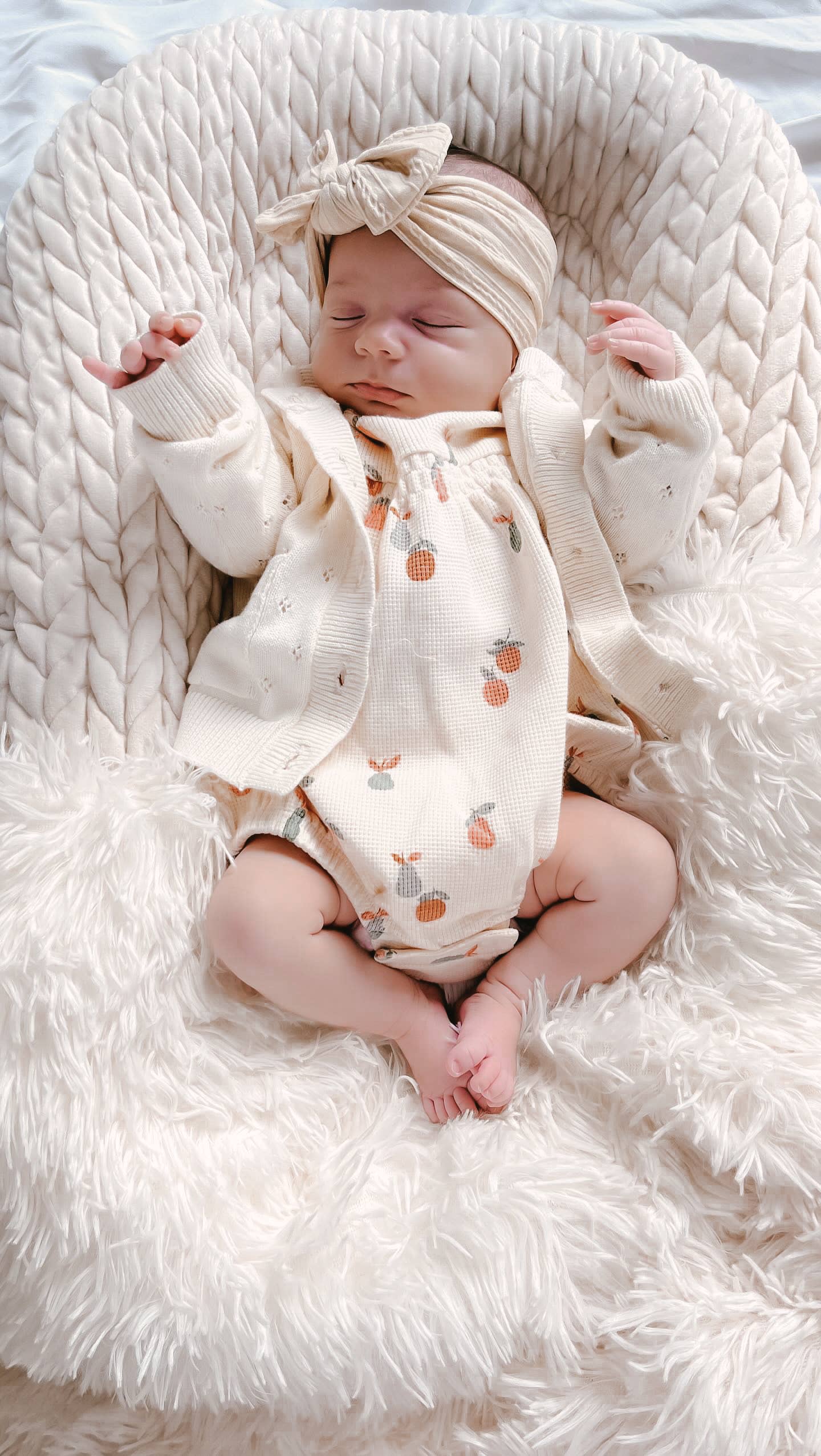 Luna + Luca Pointelle Cardigan - Cream: Cream / 6-12m