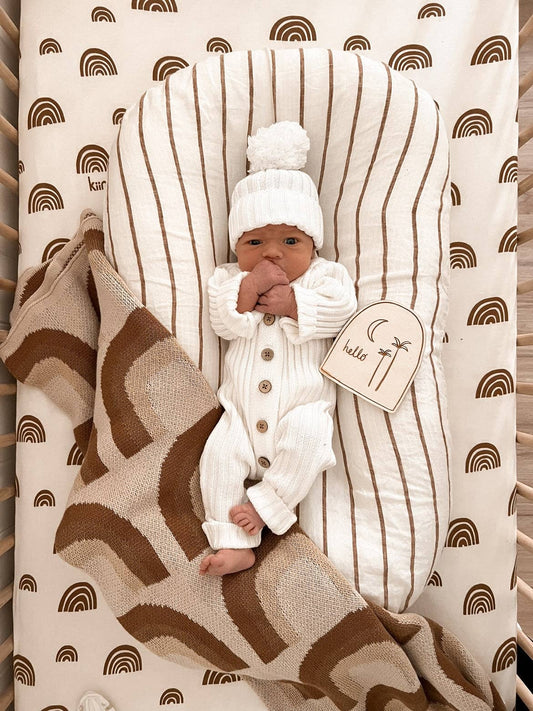 Ribbed Romper  - Milk: Newborn