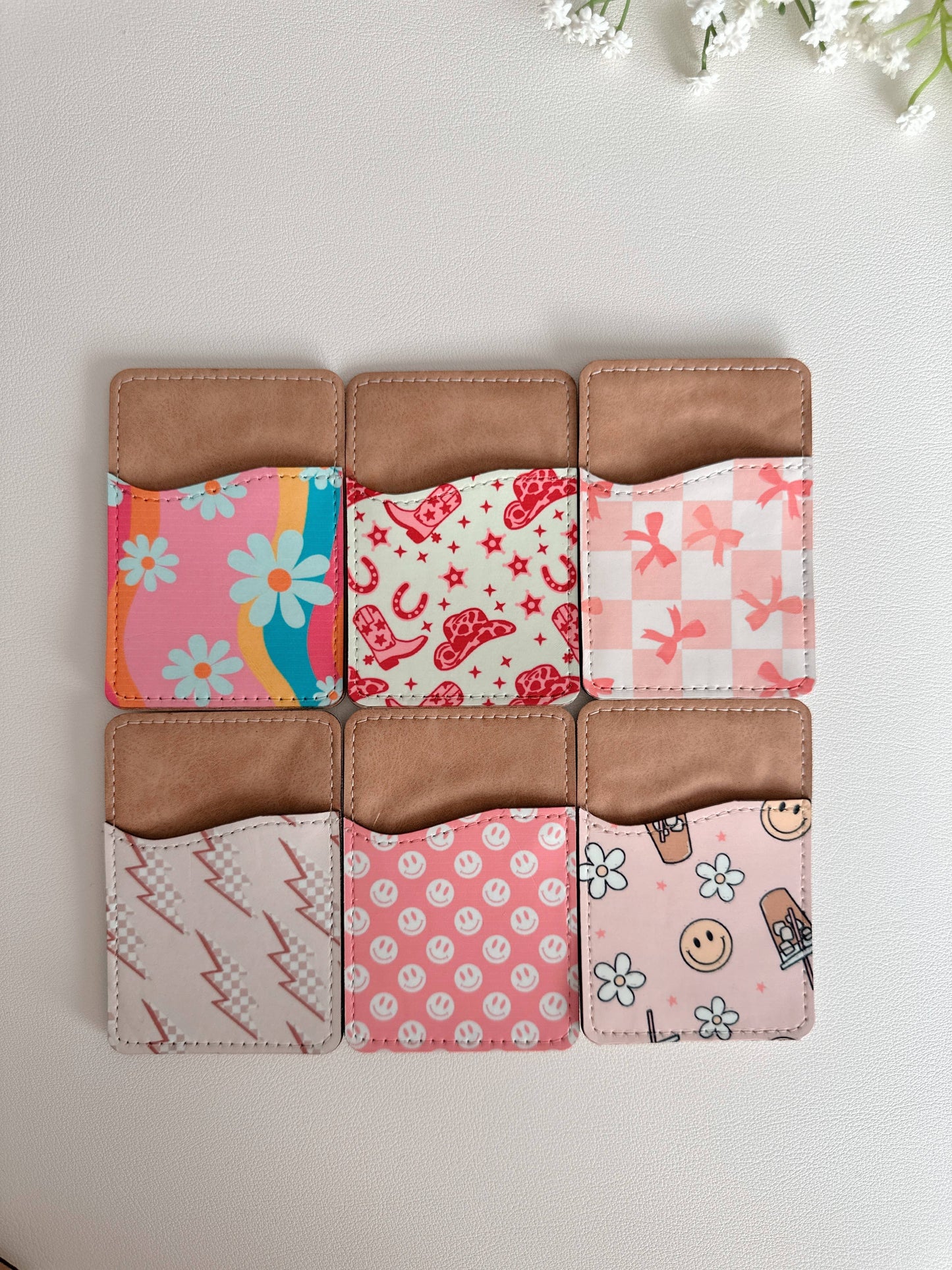 Phone Wallet, Card Holder, Stick on Phone Wallet,: #30 Black Bow