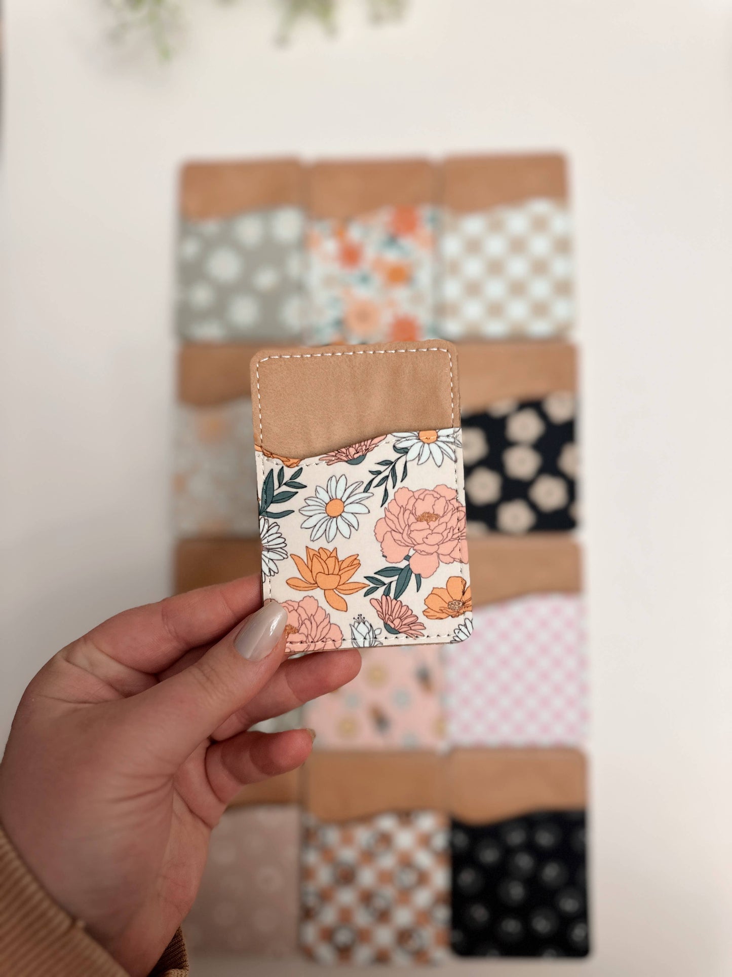 Phone Wallet, Card Holder, Stick on Phone Wallet,: #30 Black Bow