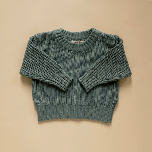 Knit sweater - Fall green: 3-6M