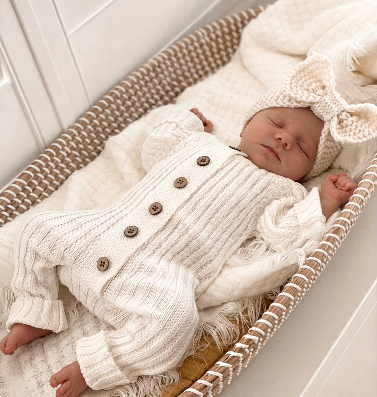 Ribbed Romper  - Milk: Newborn