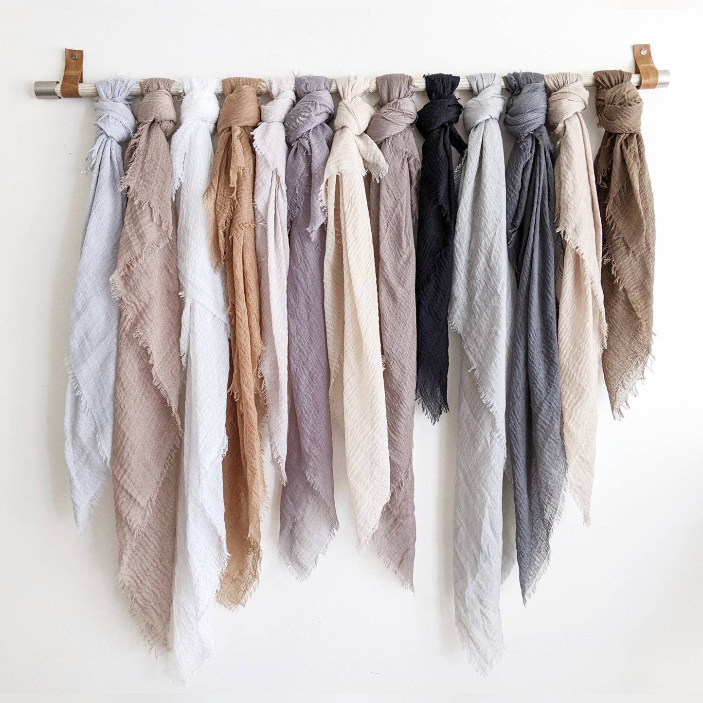 Gauze- Single Lightweight Square Scarf! Pick color and size.: Mushroom / 24