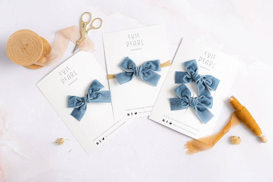 Classic Mini Velvet-Dusty Blue