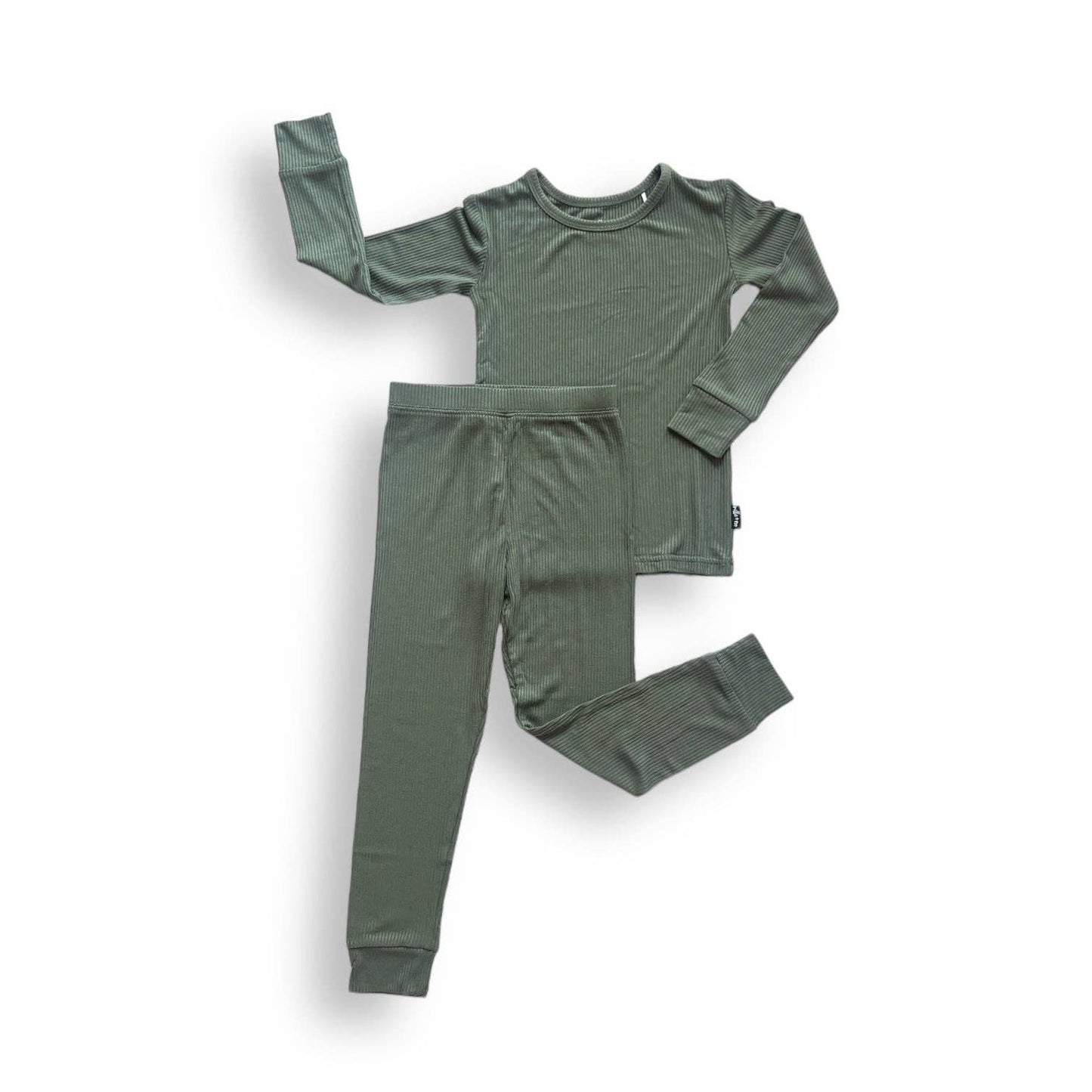LONG SLEEVE 2 PIECE SETS- Moss Ribbed: 3T